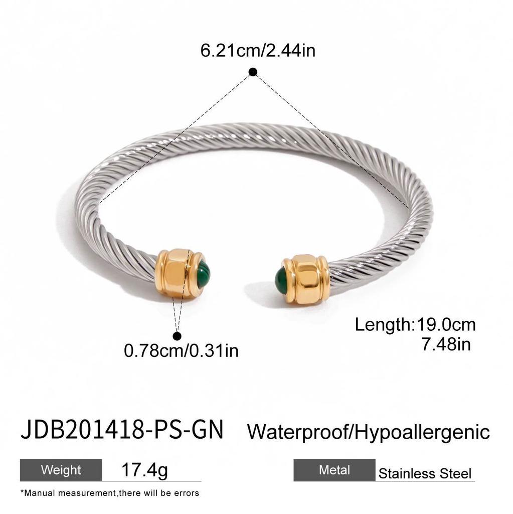 JYL TS Bracelet  Natural Stone Open Cuff Enhances Healing & Balance