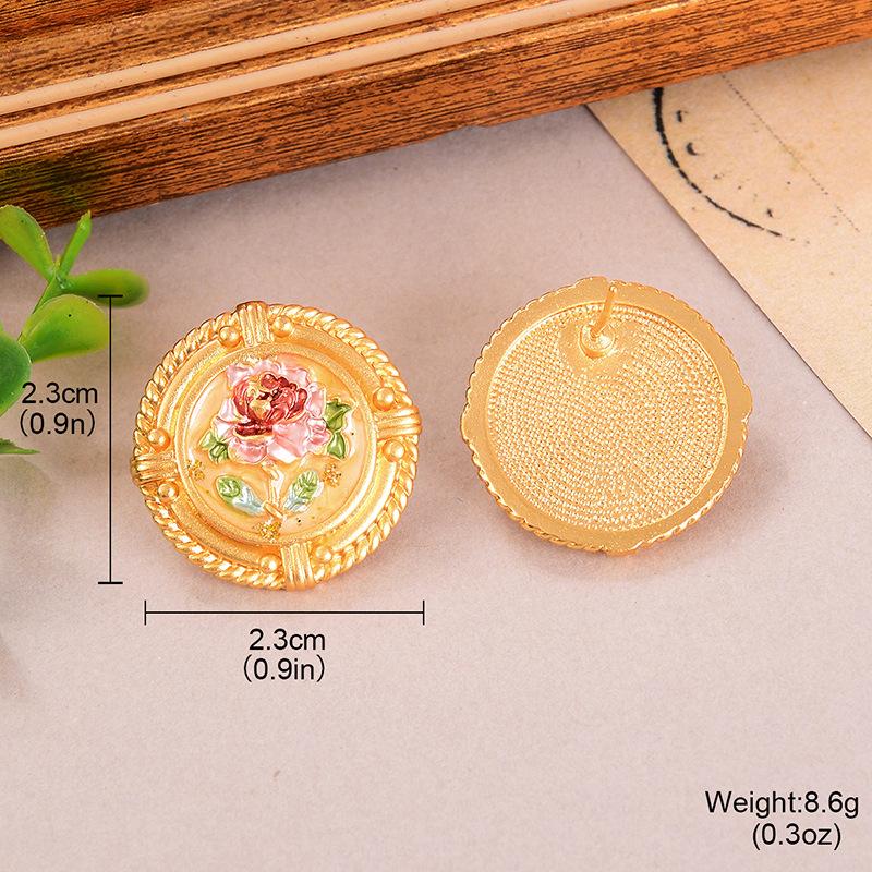 Medieval Style Oil Painting Series Earrings Baroque Pearl High-end Goods New Chinese Style Earrings Versatile Temperament New Women