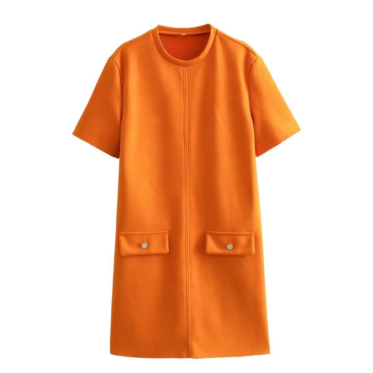 European and American style, new women s clothing, foreign style, fashionable, casual classic versatile suede dress S