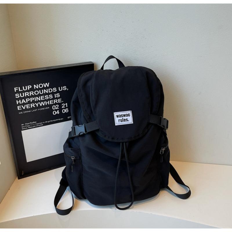 

Холщовая сумка женская большой вместимости для отдыха новый рюкзак студенческий школьный рюкзак легкий дорожный рюкзак чёрный