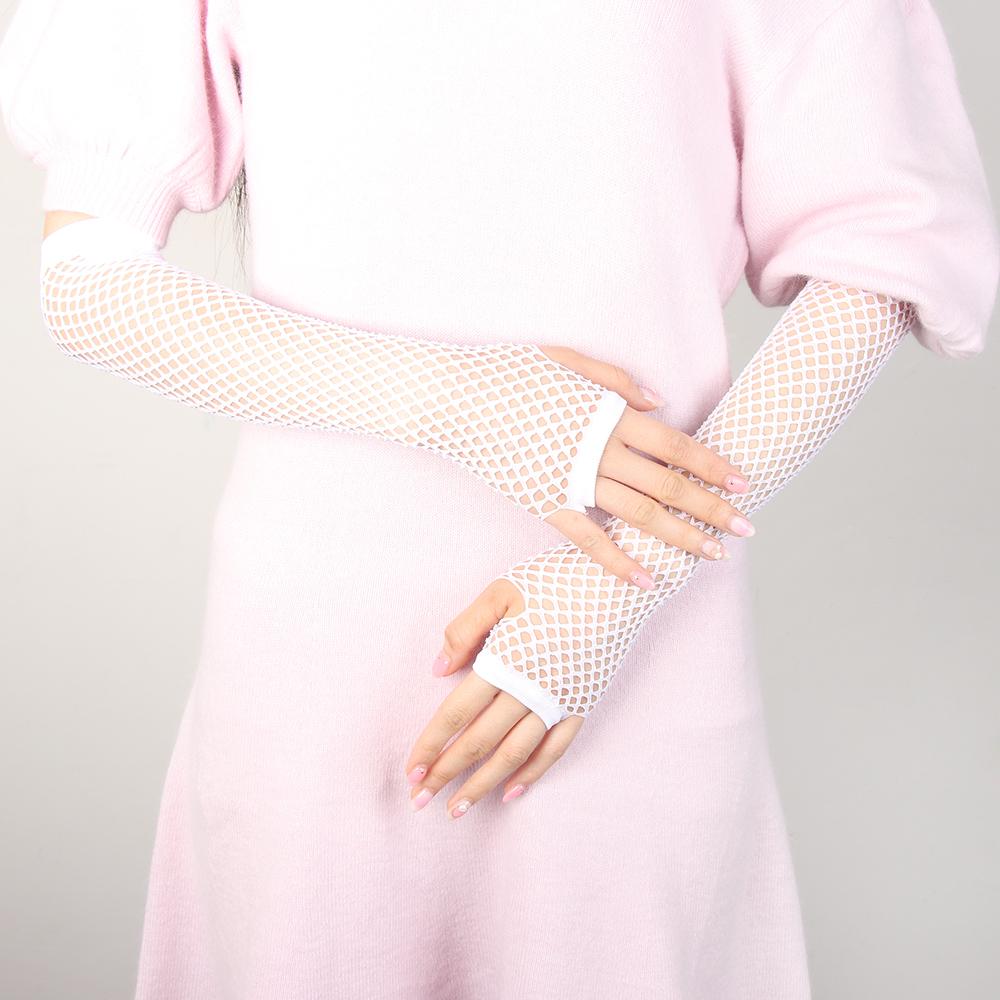 Fashion Costume Punk Hollow Out Mesh Fishnet Gloves Mittens Fingerless