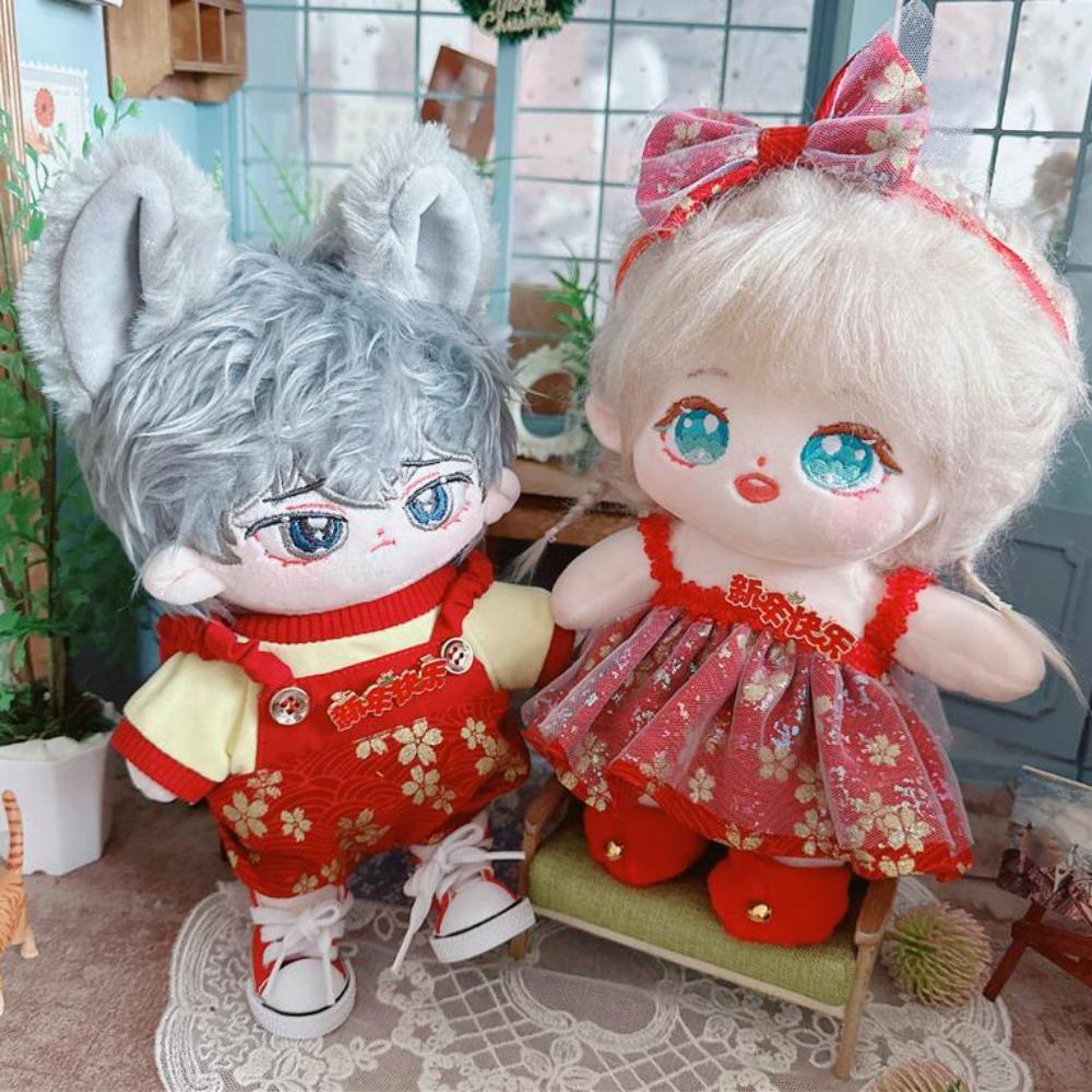 Plush Cloak Stuffed Doll Dress Suit New Year's Clothing Plush Toys Clothes  Girl Gift