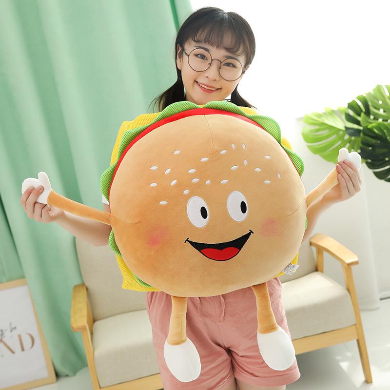 Creative Food Plush Toy: Burger, Fries, Popcorn, Chicken Leg, Pizza - Cute Sleeping Hug Pillow Doll