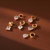 Youthway Water Drop Round Square Zircon Earrings For Women 18K Gold Plated Stainless Steel Earrings Fashion Jewelry Gift