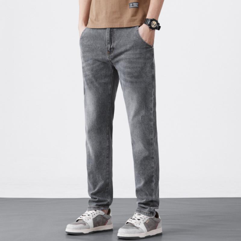 JYL Men's jeans, new product of the year, pirate-style knitted small straight pants, wide hips and long legs.