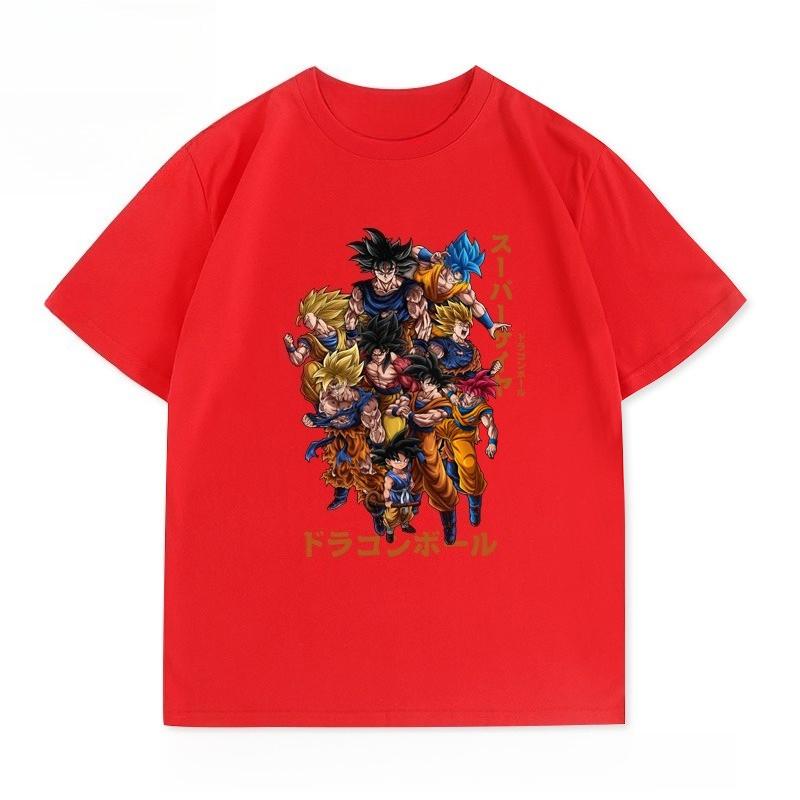Dragon Ball Joint Summer Shortsleeved Couple Wear Goku Cartoon Comic Casual Pure Cotton Shortsleeved Sports Casual Comfortable