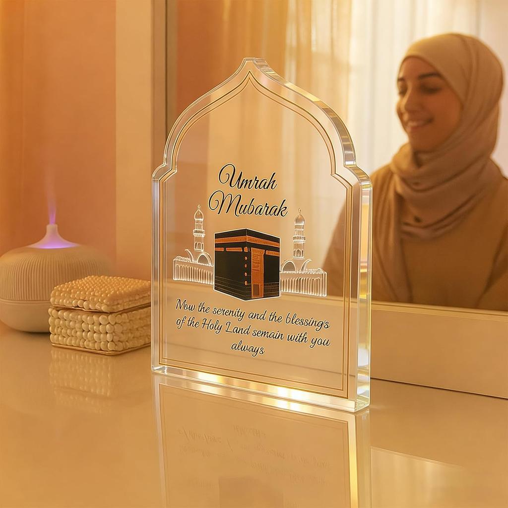Umrah Mubarak Gift Acrylic Plaque Decoration Ramadan Eid Muslim Islamic Gifts
