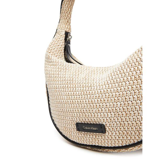 Bag Calvin Klein Calvin Klein Pinched Raffia Medium Shoulder B LV04F3079G Beige