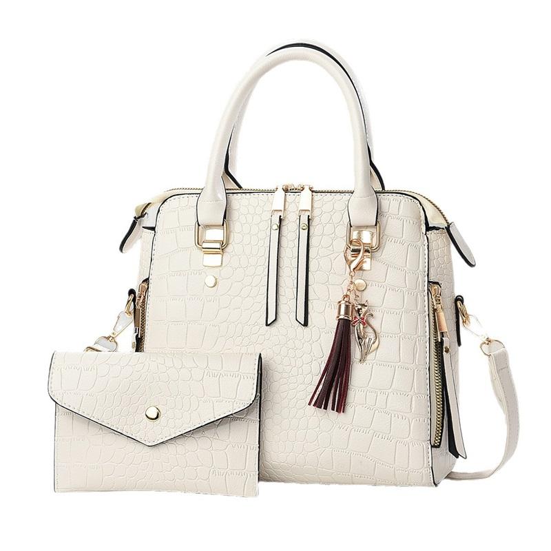 Trendy Versatile 2 Pieces Women Handbag Set Portable Hand Carry Single Shoulder Crossbody Bag For Daily Commute Shopping