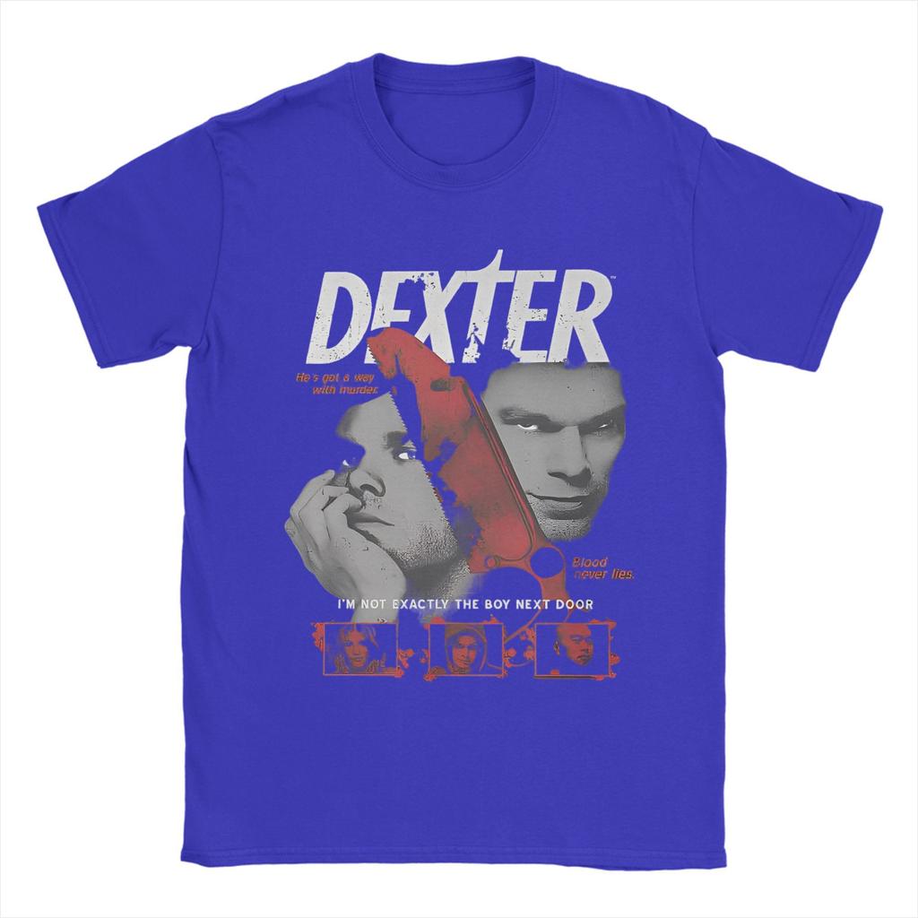 Men Dexter Morgan Movie T Shirts Crime TV Drama 100 Cotton Clothing Short Sleeve Round Collar Tee Shirt Plus Size TShirts