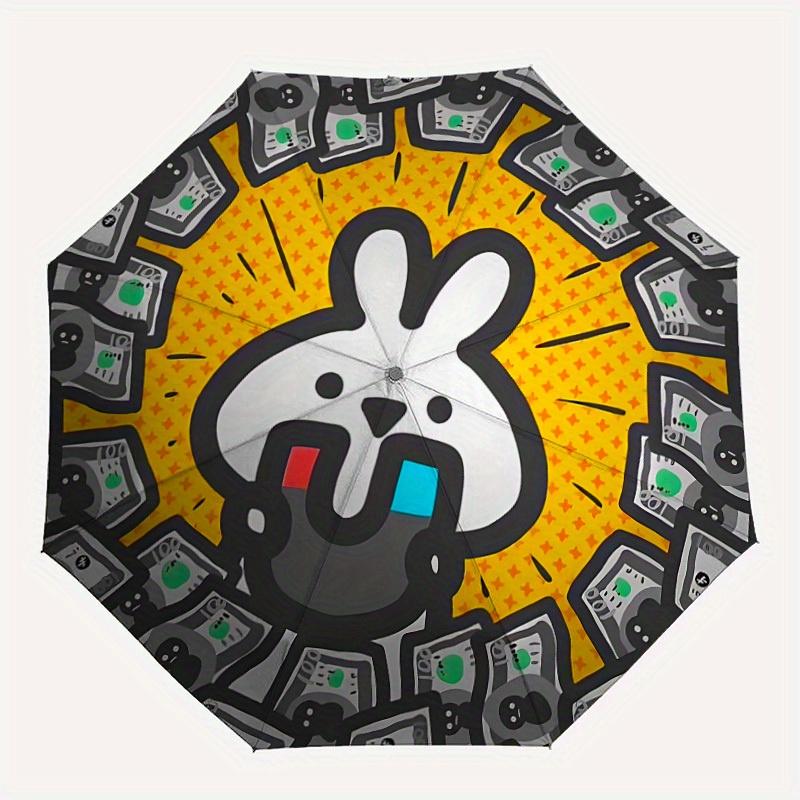 1pc Bunny Money Pattern Automatic Opening/closing Umbrella with Auto Open/Close, Perfect Gift for Friends, Durable Plastic Handle yy250801184