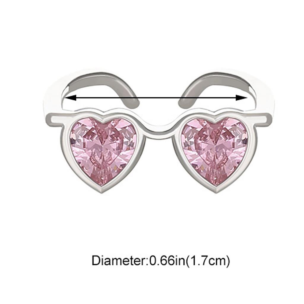 Interessanter Hip-Hop-Fingerring mit schrulligem Design, personalisierte Kreativität, Mini-Fingerbrillenring, verstellbare Öffnung, Fingerring für Paare