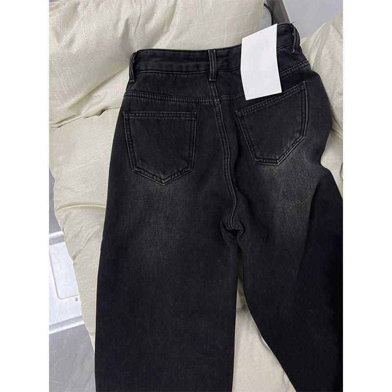 Women's High-Waist Fleece-Lined Straight-Leg Jeans - Winter, Plus Size, Slimming Fit, Wide Leg