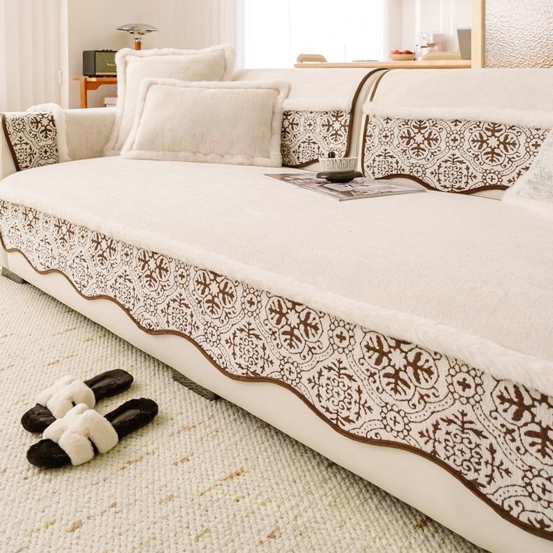 Light Luxury Sofa Cover Thickened Simple Anti Slip Comfortable Sofa Cushion High-end Home Decoration Edging Covering Cloth Towel