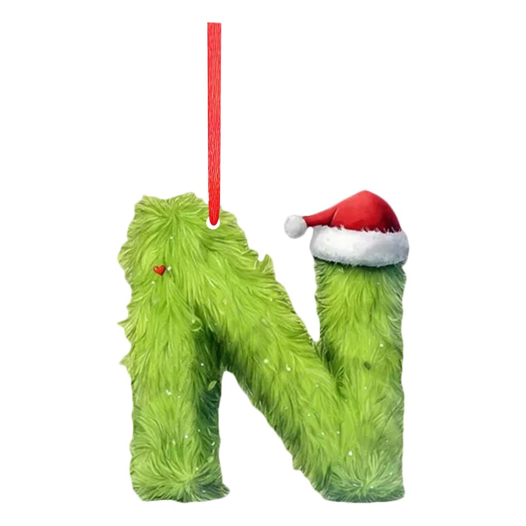 2D 26 Letter  Christmas Ornaments Acrylic Flat Christmas Tree Home Decorations Ornaments