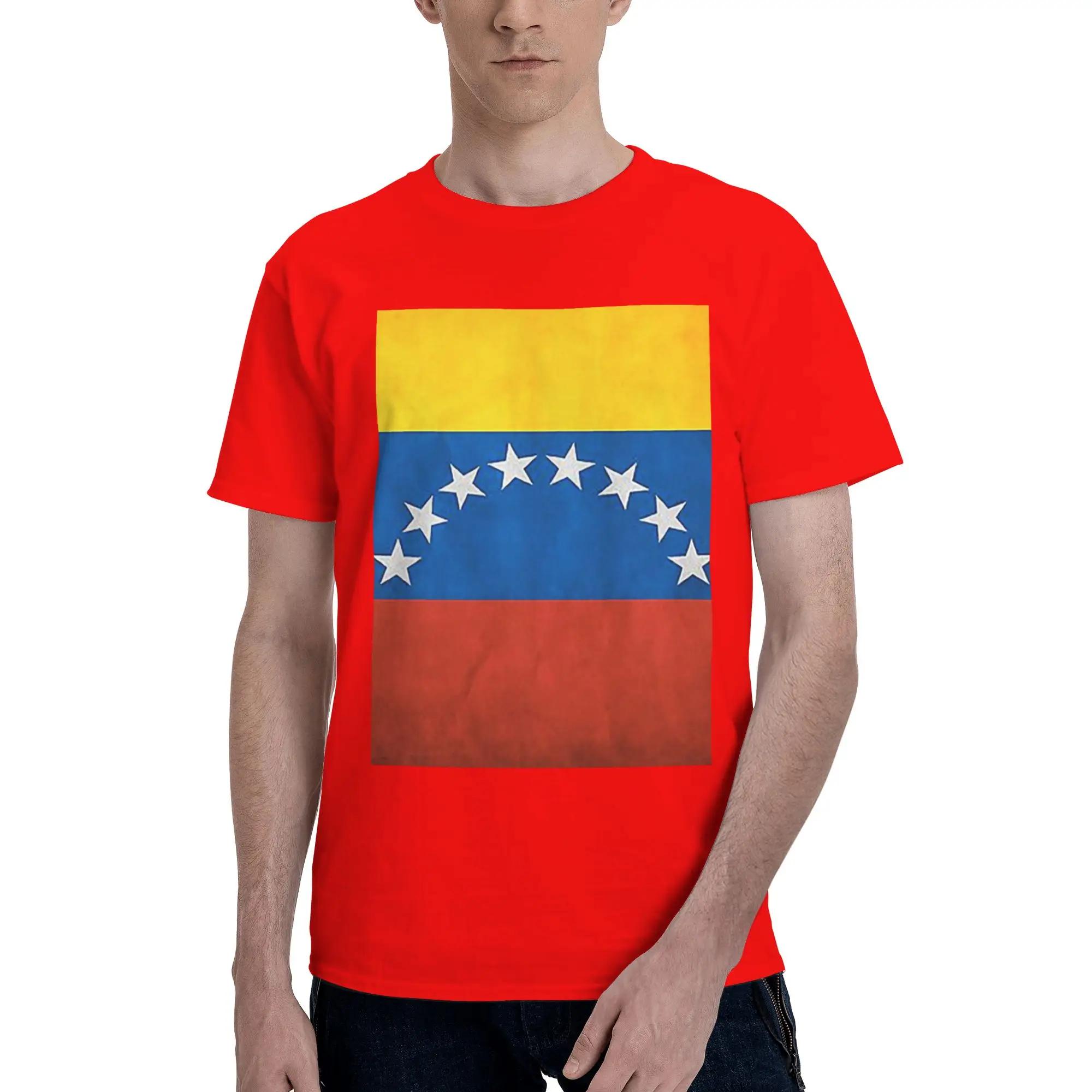 Venezuela  Venezuelan Flag  National Flag of Venezuela Men TShirt Plus Size T Shirts Mens Round Neck Cotton Tees Short Male S