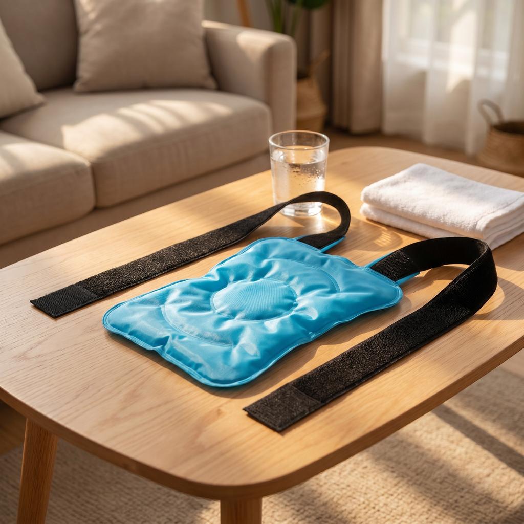 Borsa del Ghiaccio per Ginocchio con Cinturino Regolabile - Fasciatura Compressiva Riutilizzabile Calda e Fredda