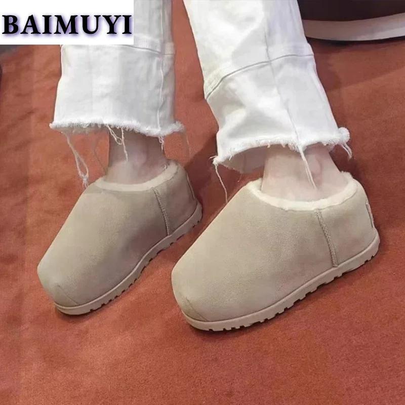 Mode Ballerinas Fell Damen Stiefeletten Schneestiefel Wildlederschuhe 2025 Trend Kurzer Plüsch Lässige Hausschuhe Chelsea Boots Winter Neu Sport Mujer Stiefel