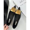 Women Fashion Buckle Flats Shoes2026 Spring Solid Color Lady Pointed Toe Shoes Elegant Woman Commuting Wearing Office Shoes