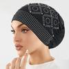 Women's Rhinestone Encrusted Headscarf Hat Retro Fashion Turban for Chemotherapy Daily Wear Soft Breathable Gift