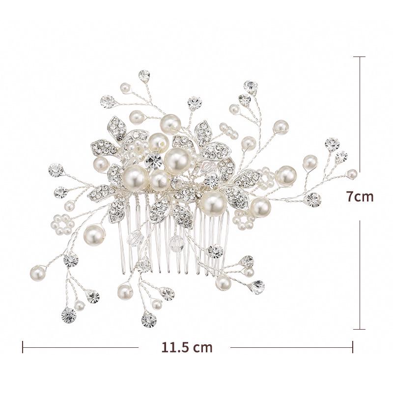 Handmade Pearl and Rhinestone Bridal Hair Comb - European & American Styles