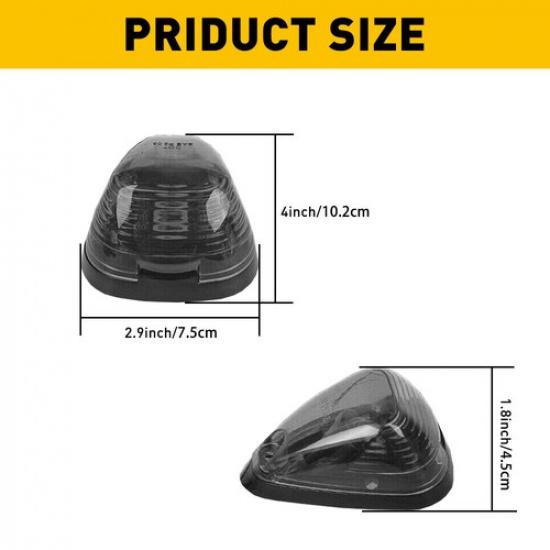 5X Smoked LED Cab Rooftop Marker Light Kit For 99-2016 Ford F250 F350 F450 F550