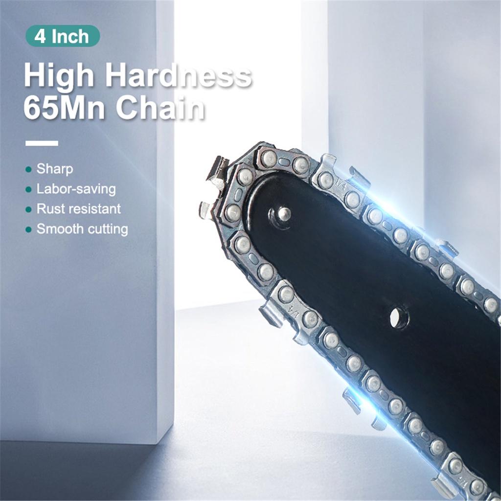 1200W Mini 4palcová dobíjecí elektrická řetězová pila s 1/2 lithium-iontovou baterií Dřevoobráběcí prořezávací pila pro jednu ruku Zahradní nářadí