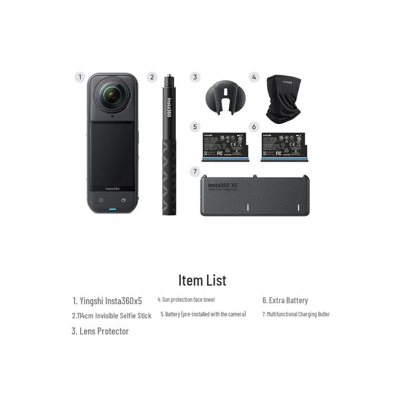 Insta360 X5 Flagship 8K 360 Panoramic Action Camera (CN version)