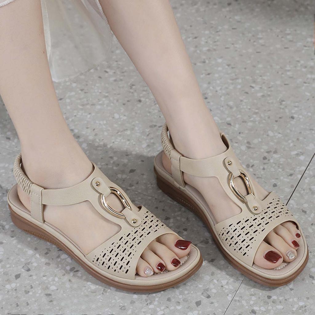 Summer Flat Sandals For Women Dressy Comfortable Sandal Womens Open Toe Ankle Strap Walking Shoes Holiday Wear Chalas Mujer