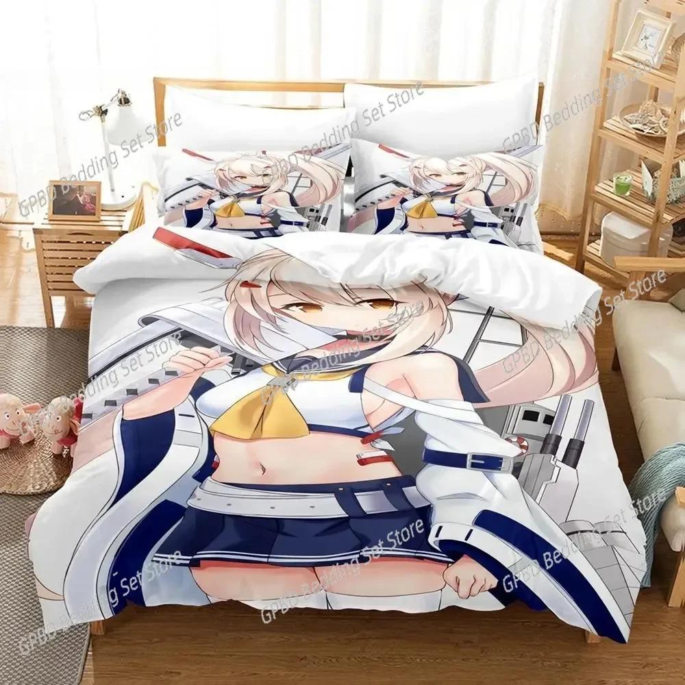 3D Print Anime Azur Lane 3D Bedding Set Duvet Cover Pillowcases Single Twin Full Queen King Size Home Decor Quilt Boys Gift Quil