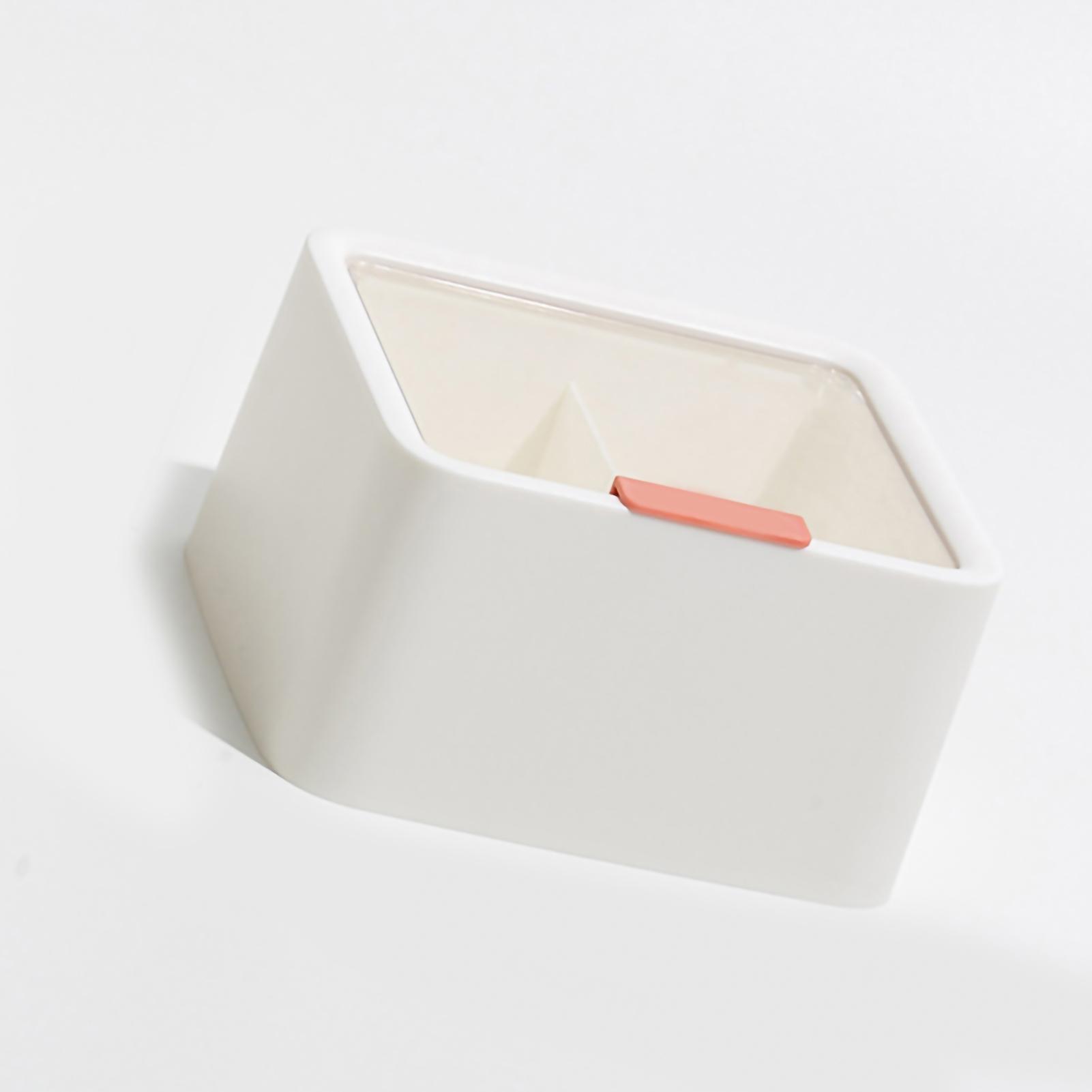 

Cosmetic Storage Box Plastic Dustproof Double Grids Makeup Container with Lid for Makeup Cotton Swab Dental Floss White белый