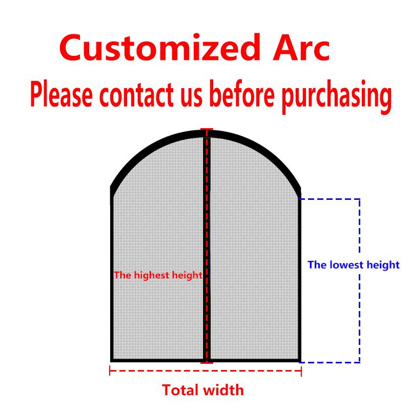 DTGJ Magnetic Window Mosquito Net Customized Arched Curved Black Door Screen Round Fly Insect Screen Mesh Invisible fiberglass Height 100cm