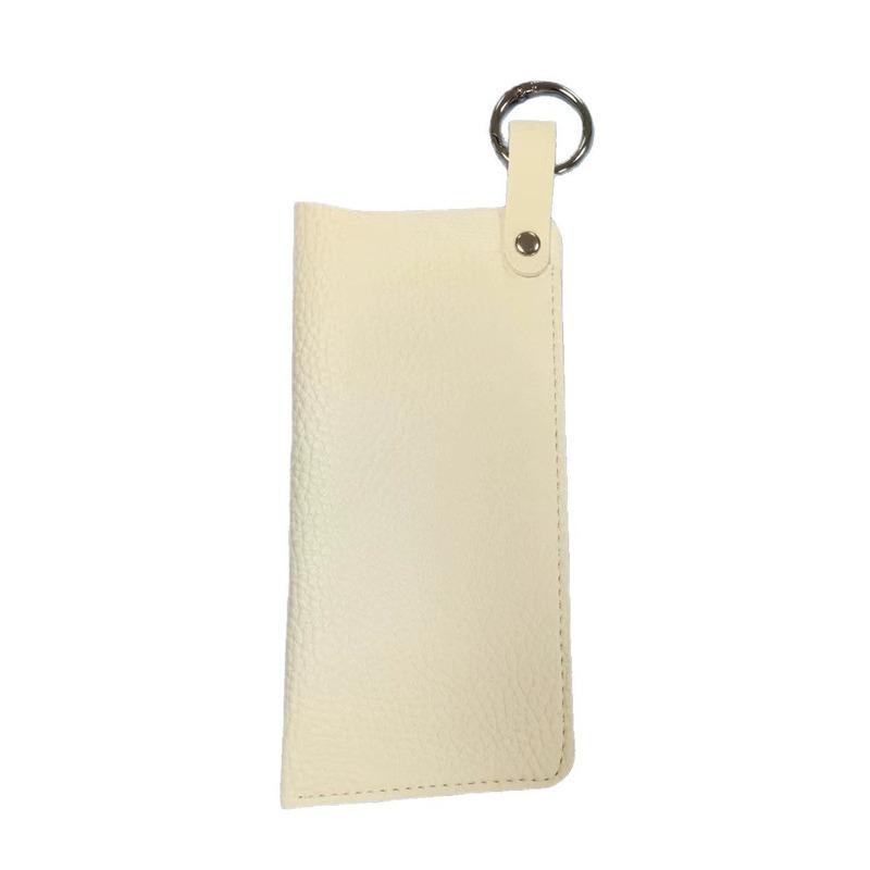 Portable PU Leather Eyeglass Case, Hanging Eyeglass Storage Bag, Sunglasses, Eyeglass Bag, Convenient Keychain