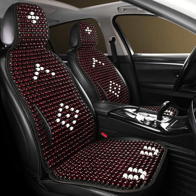 Letní dřevěný korálkový potah na autosedačku pro podporu zad Prodyšná podložka na autosedačku pro letní použití vozidla Chladivá podložka na autosedačku