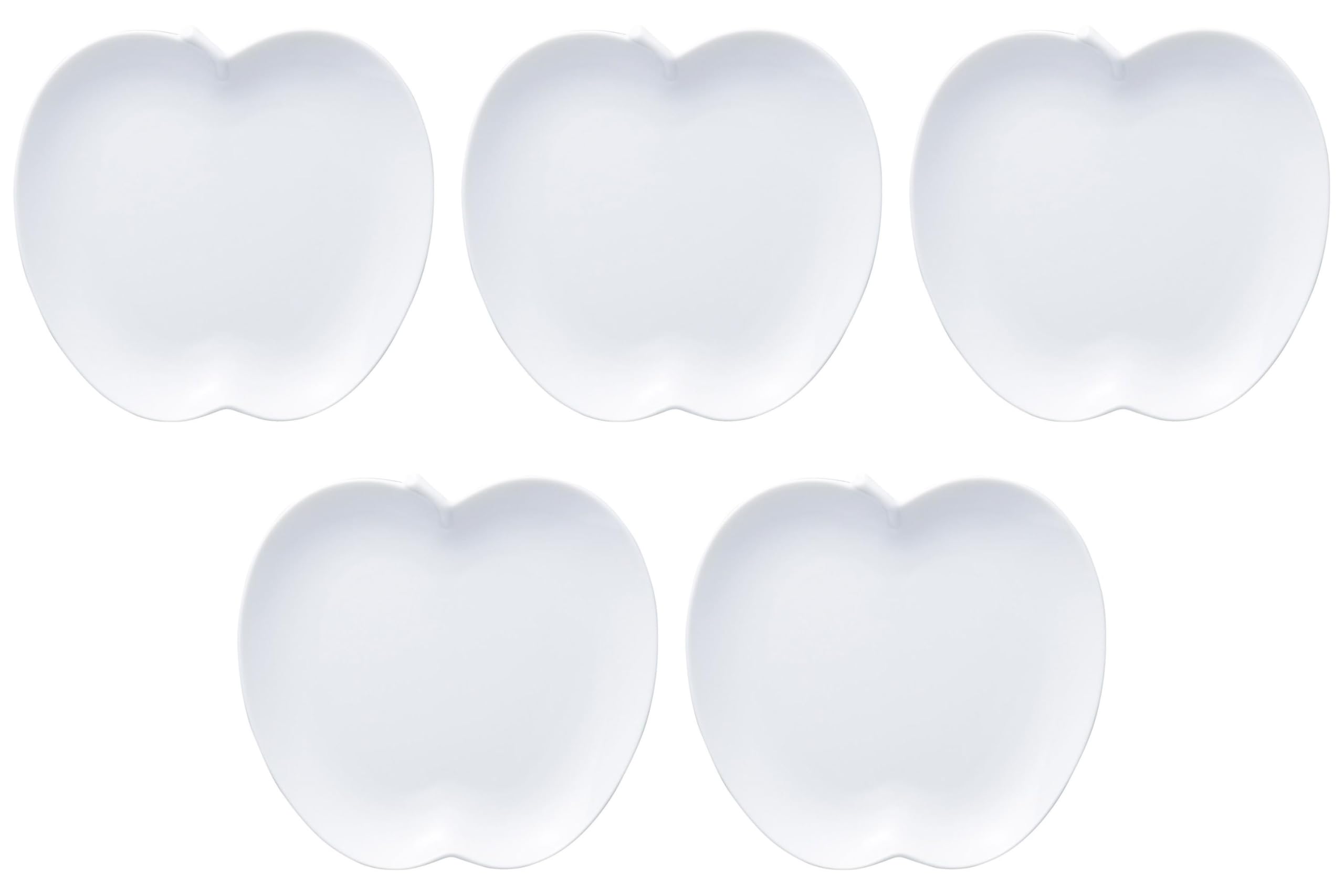 

Set of 5 Medium Apple Plates x 18 x White Setomonohonpo [19 2.5 cm] Children s Tableware, Porcelain, белый