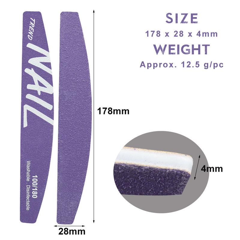 Nail Technician's Double-Sided Shaping & Polishing File - Wear-Resistant, Washable, Thin for Nail Art