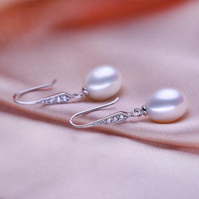 seniko Cercei cu perle naturale de apă dulce Cercei cu zirconiu la modă pentru femei, cadou pentru fete, cercei lungi