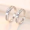 2pcs Couple 925 Sterling Silver Rings Sparkly Zircon for Women and Men Superior Luxury Wedding Jewelry Anniversary Gift