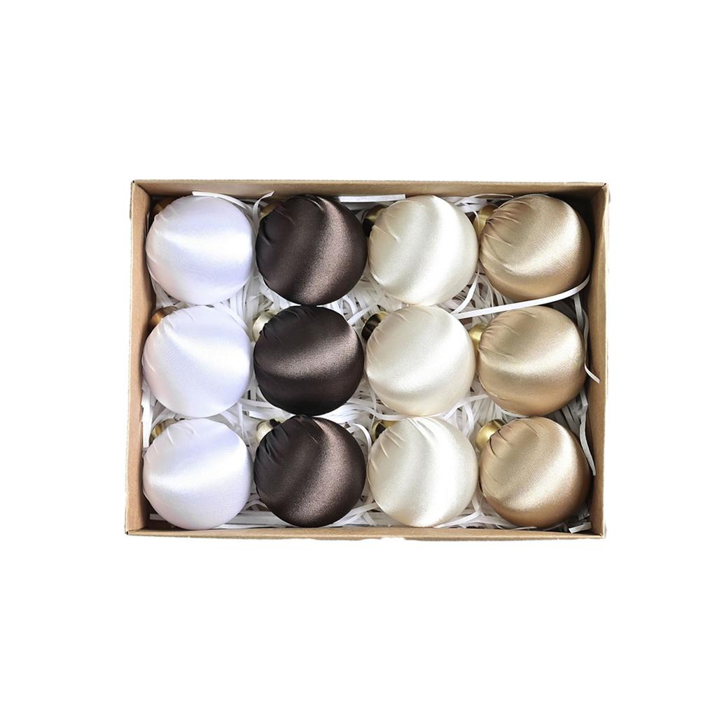 Glossy Velvet Christmas Hanging Ball Ornaments Festive Atmosphere Christmas Tree Decoration Ball Satin Christmas Ball