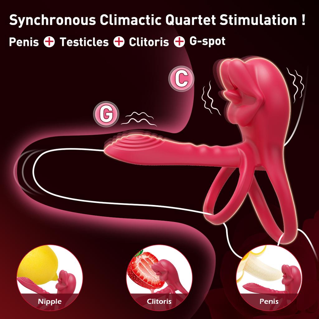 Adult Sex Toys Vibrator Cockring for Men Delay Ejaculation Licking Cock Penis Ring Penetration Vibrator Penisring for Couple