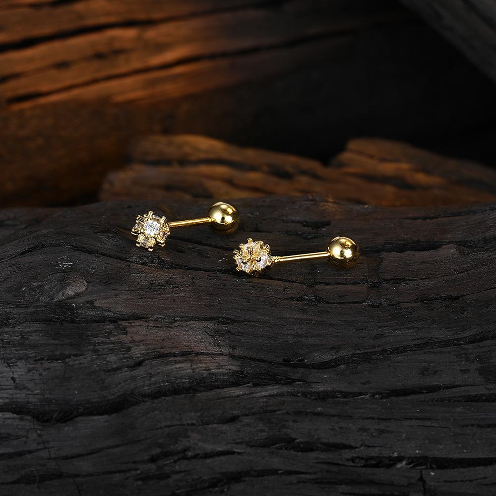 

Модний темперамент Елегантні геометричні квадратні цирконієві сережки Вушні кісточки Нігті Маленький дизайн Персоналізовані сережки Подарунок подрузі на День Святого Валентина Copper золотий