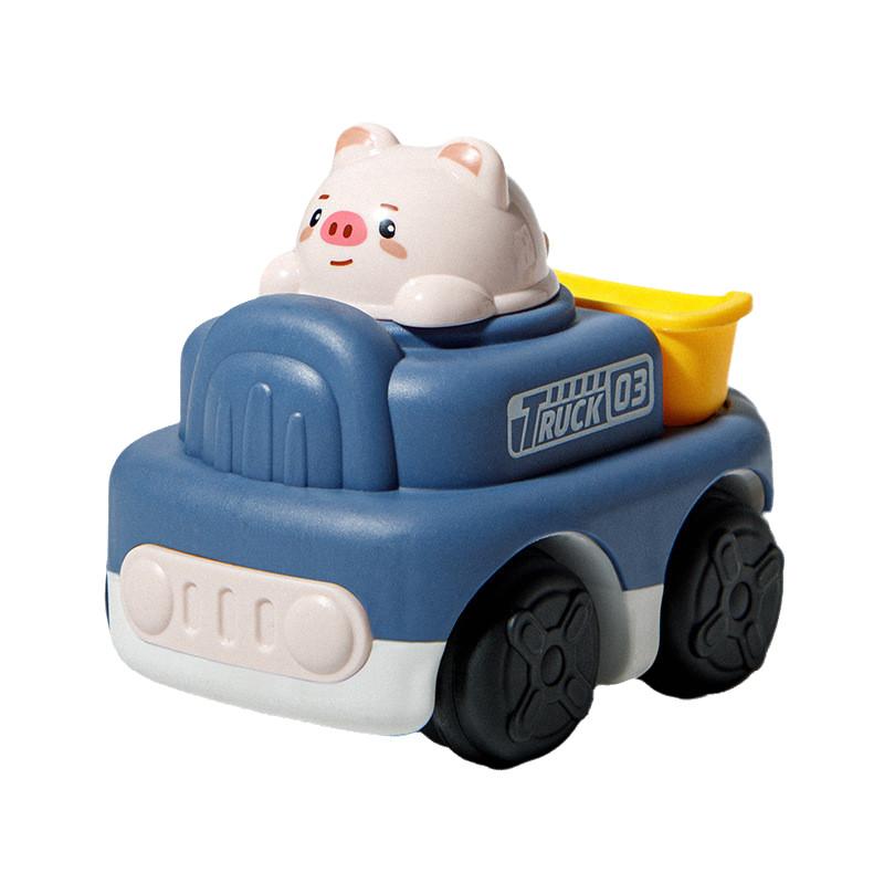 New Cartoon Animal Boy Girl Children Inertia Excavator Engineering Vehicle Kindergarten Small Gift Toys Plastic/plasticine Material 8.5*5.5*7