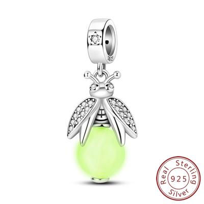 Kupfer Leuchtende Sternennacht Glühwürmchen Anhänger Passend für Original Armbänder DIY Schmuck Für Frauen Geschenk Party