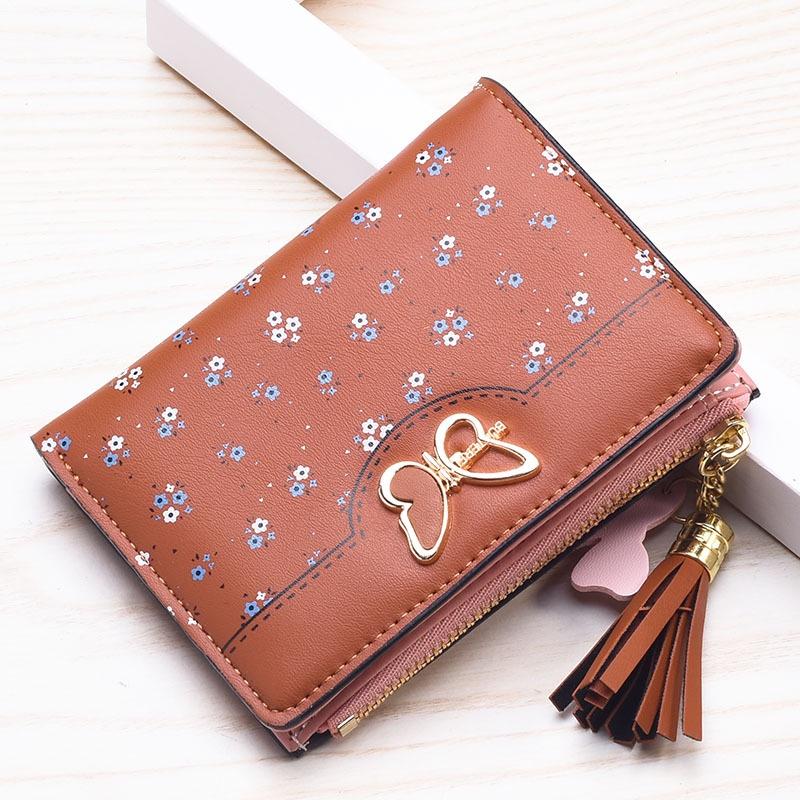 

IELGY Женский короткий кошелек в корейском стиле мини свежий коричневый