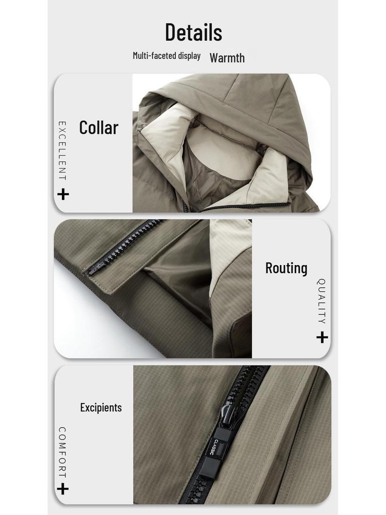Men's Stylish Hooded Down Jacket - Versatile, Warm, Thick Coat for 2025 Winter Business Casual