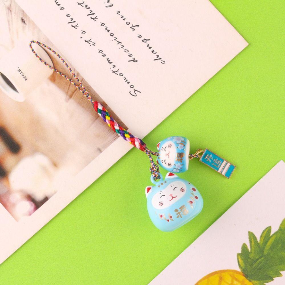 Phone Lanyard Cartoon Key Charm Zinc Zinc Alloy Lucky Cat Pendant Sweet Maneki Neko Key Chain  Girls