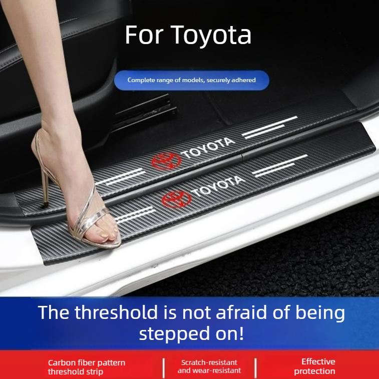 kycr7 Car Door Sill Protector Accessories Car Threshold Strip Carbon Fiber Sticker For Toyota Rav4 Yaris Prius Avensis Corolla Camry
