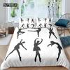 Ballet Dancer Duvet Cover Set Cartoon Dancer Girly Bedding Set Beauty Ballet Quilt Cover Twin Queen King Microfiber Bedclothes Three Piece Set