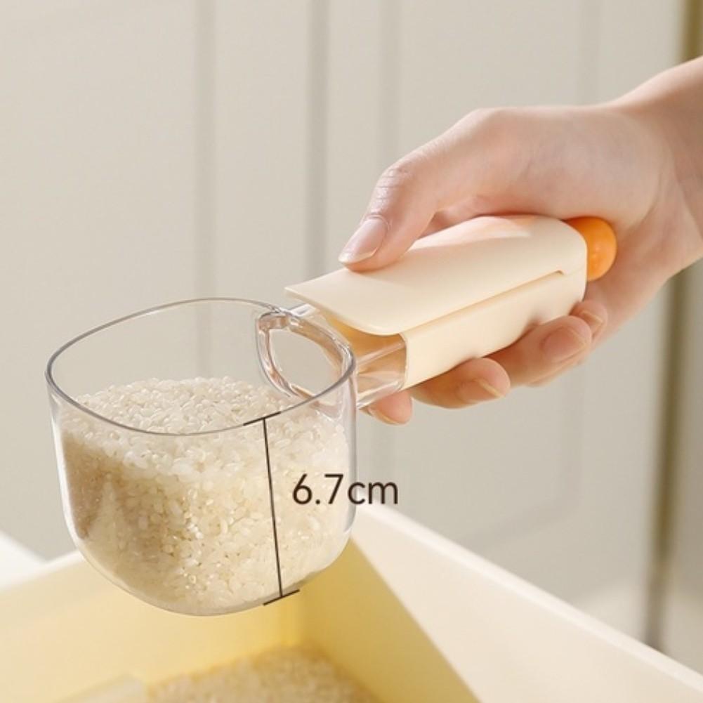 Messlöffel mit Verschluss für sicheres Beutelverschluss Designet zum präzisen Messen von Reismehl Körnern und Tierfutter