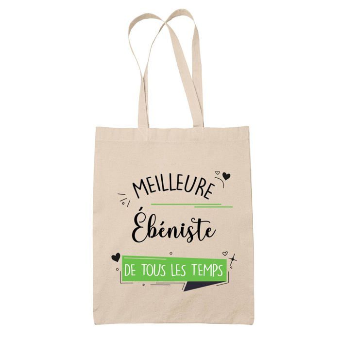 Tote bag - PLANETEE - Ébéniste meilleure femme de tous les temps - Coton naturel - Grand format - Imprimé en France